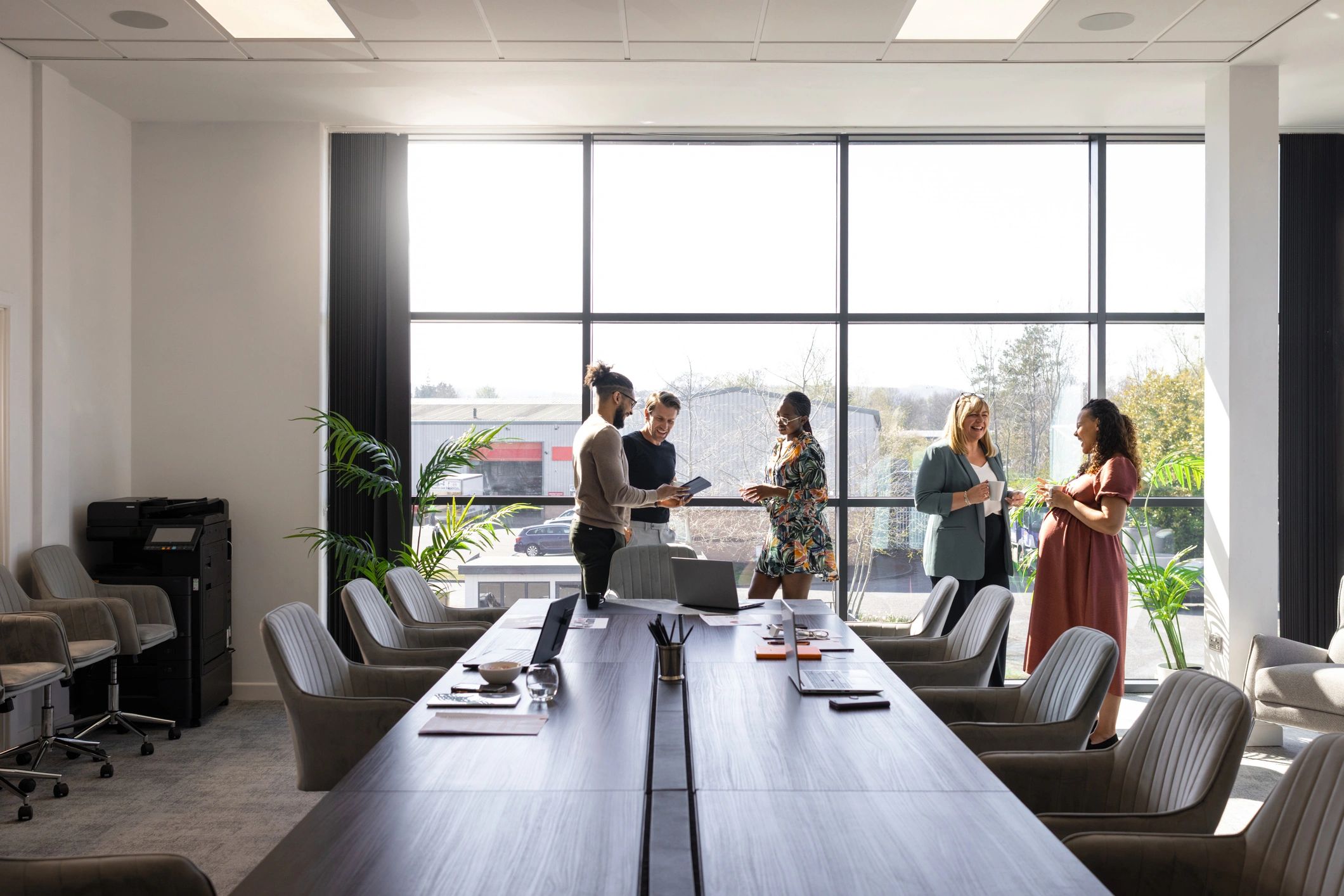 Business technology team meeting in a modern office
