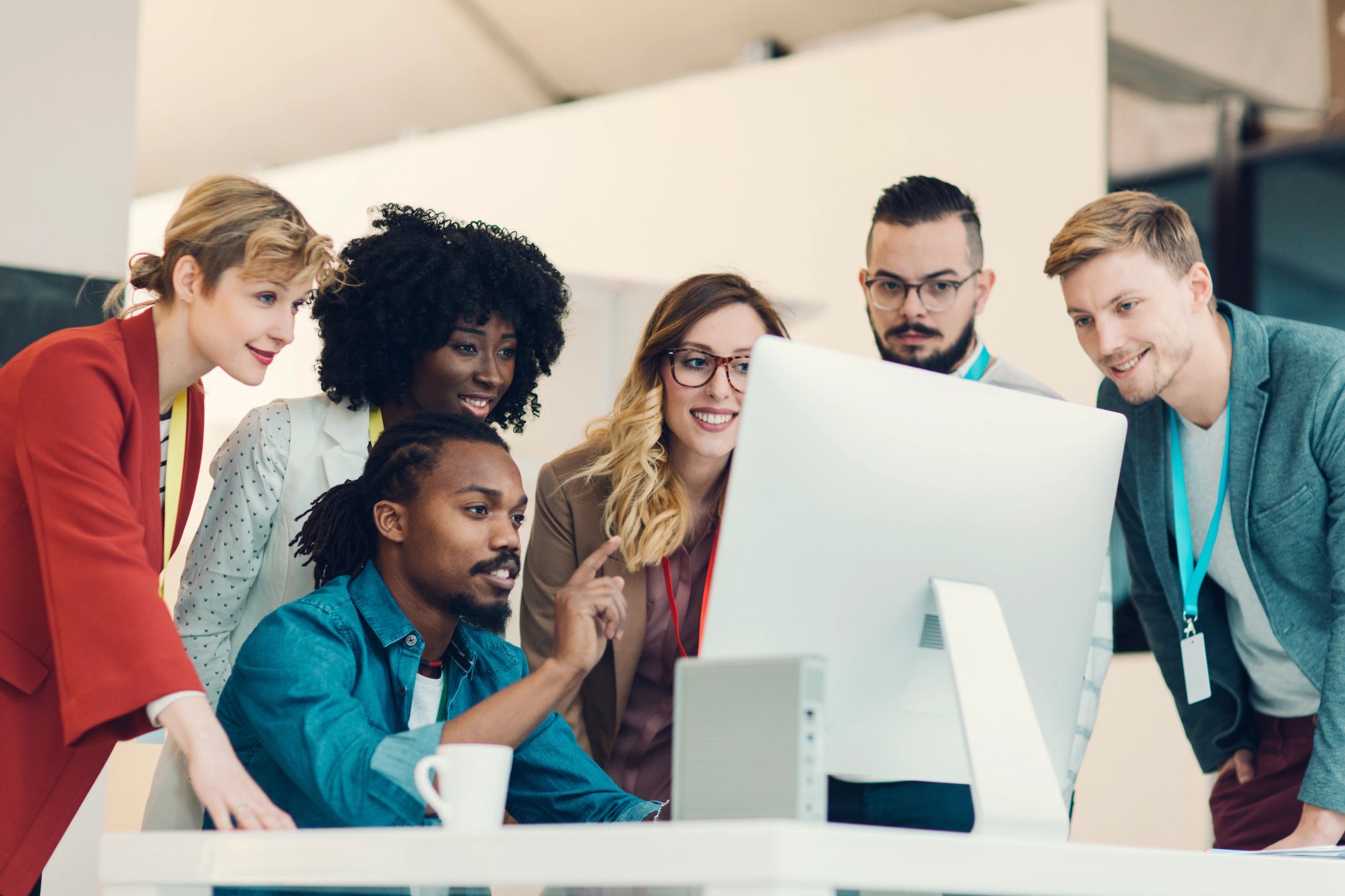 Technology team collaborating in a startup office